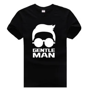 Новый 2016 хлопок цветной печать план комедий PSY джентльмен Большой размер мужчина