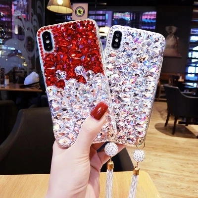 Роскошные 3D Bling Стразы С кристалалми и стразами Подвеска мягкий чехол для