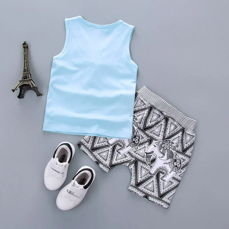 Комплекты одежды для маленьких мальчиков модная летняя хлопковая футболка без