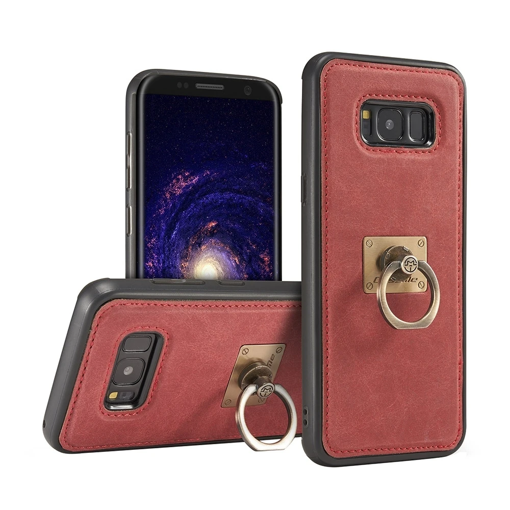 CaseMe for Samsung Galaxy S8 + G9550 Case Cover PU Crazy Horse Texture Magnetic Protective Back with Ring Holder Lanyard |