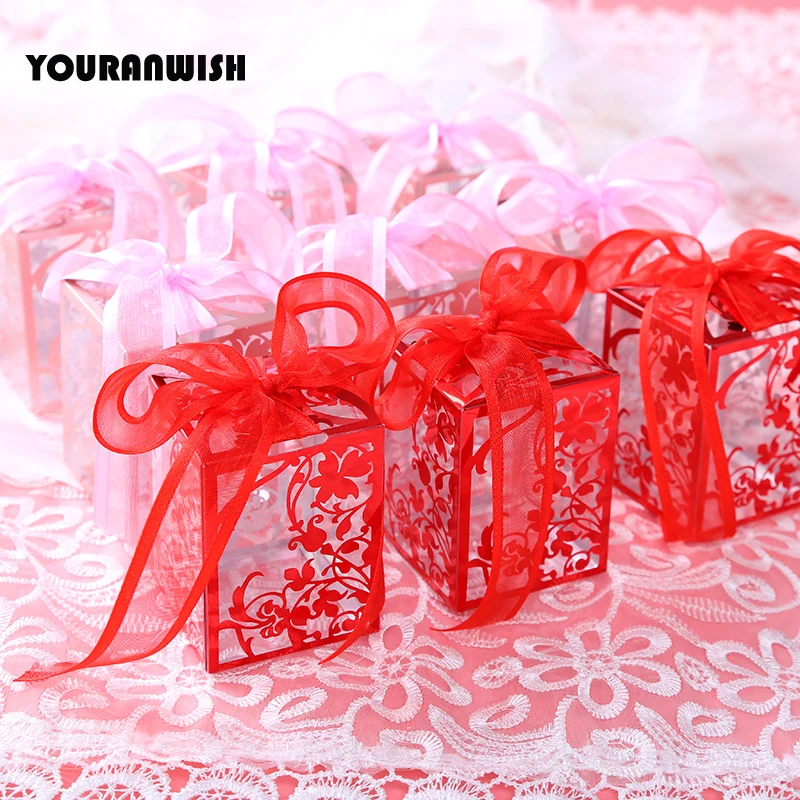 Коробки для конфет YOURANWISH 50 шт./лот из ПВХ Вечерние и свадеб Подарочная коробка