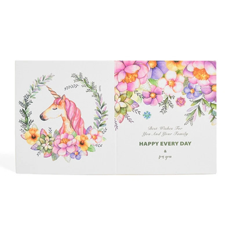 Vvsoo 10pcs Unicorn Greeting Card Flamingos Party Supplies Cute Birthday Wedding Decoration | Дом и сад