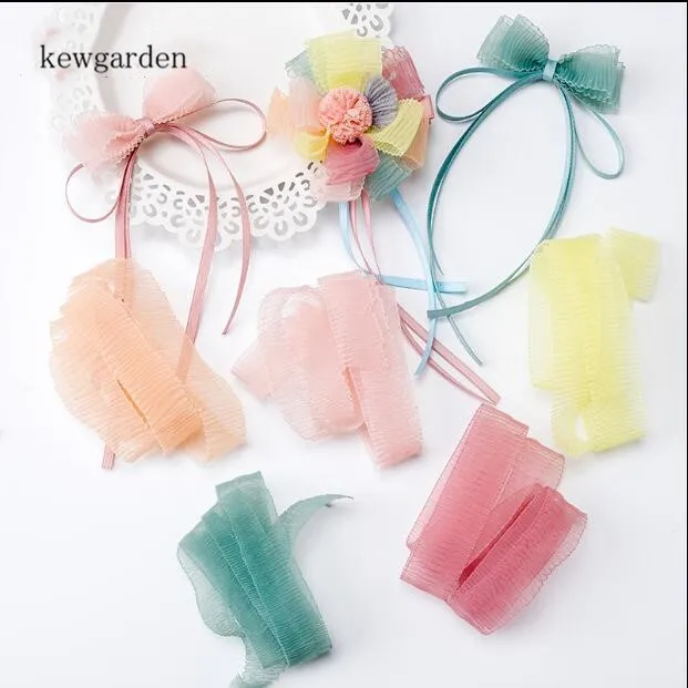 Kewgarden эластичная волнистая Вуаль ленты 25 мм 1 &quotвручную изготовленная Лента