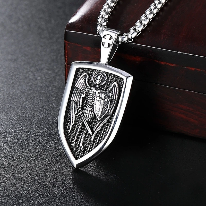 Мужское ожерелье Archangel St. Jorge Protect Me Saint Shield защитный Шарм русский орходокс кулон