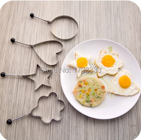

Wholesale 200pcs=50Set star/flower/heart/circular Stainless Steel Eggs Fried Device Fried Pans Eggs Tool Kitchenware