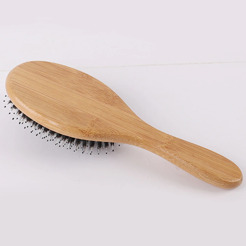 

Artificial Boar Bristle Hairbrush Massage Comb Anti-static Hair Scalp Paddle Brush Wooden Handle Hair Brush Styling Tool L0730