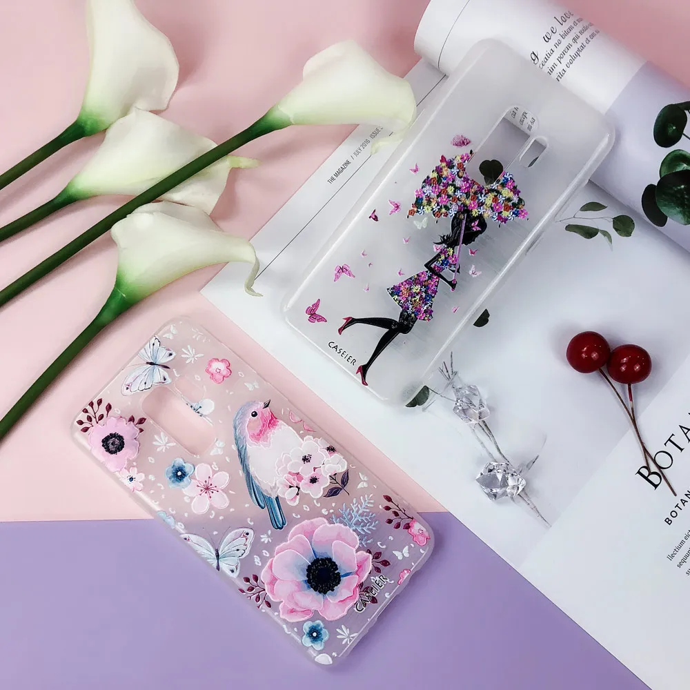 Чехол для телефона CASEIER Girly Samsung S9 S8 Plus S7 Edge мягкий чехол с цветочным узором Galaxy S6 edge