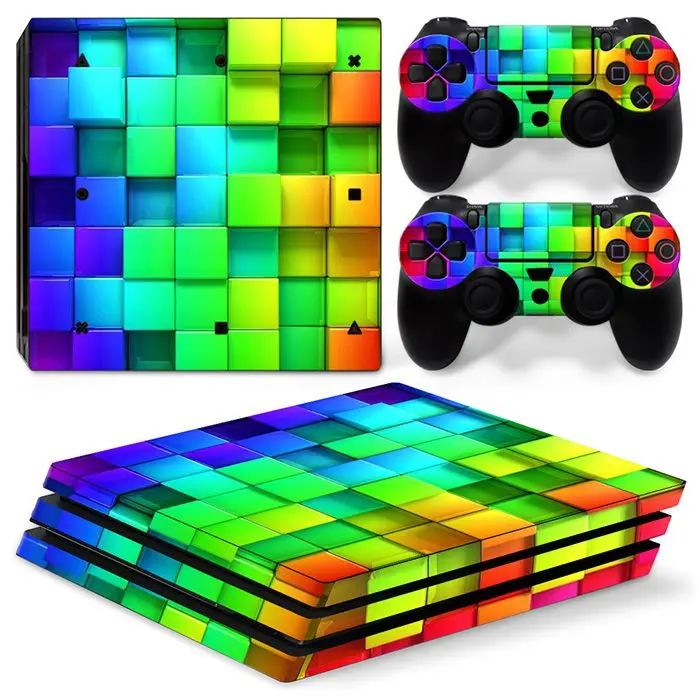 Красочная Виниловая наклейка для консоли PS4 Pro + на 2 контроллера игровых