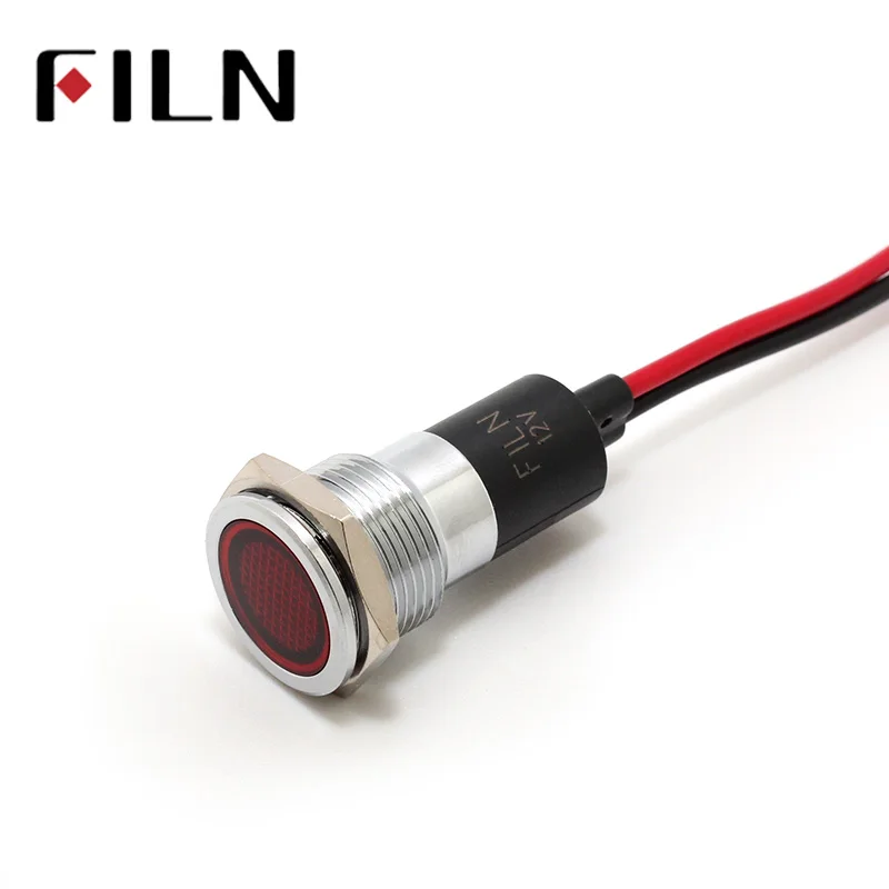 16mm panel hole FL1M-16FW-1 metal red yellow blue green 12v 110v 220v 24v led indicator light