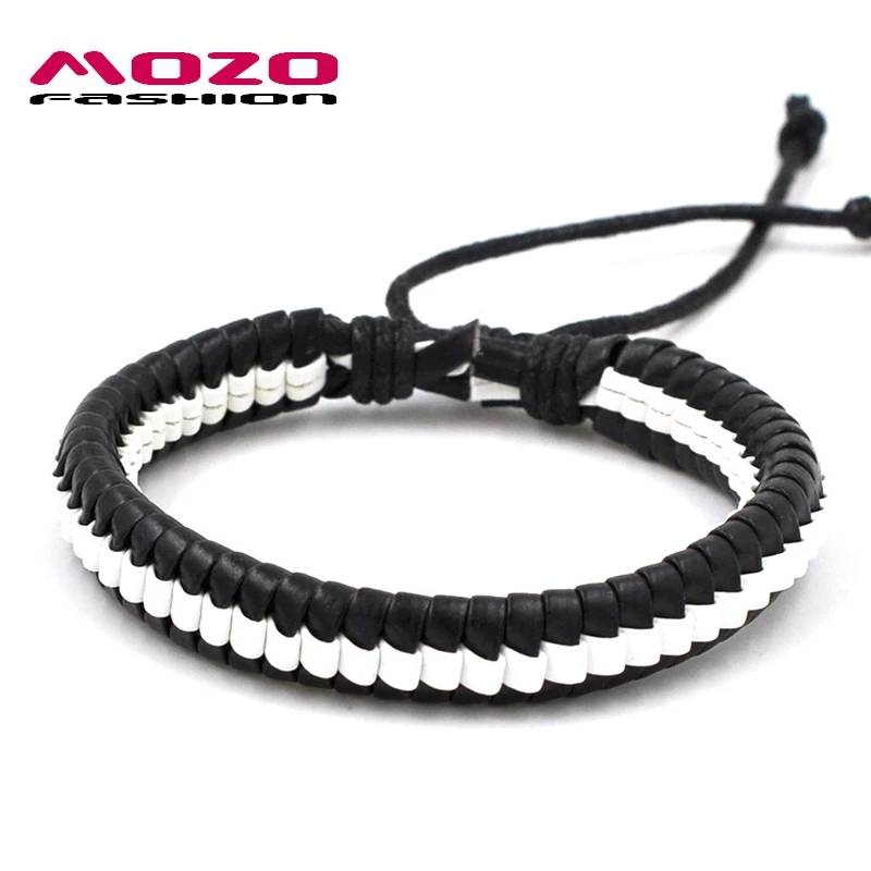 MOZO модный унисекс ручной браслет кожаный с веревкой регулируемые браслеты