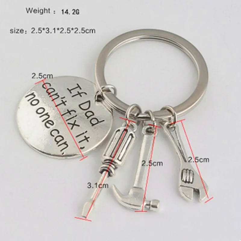 ''If Dad Can't Fix It No One Can'' Hand Tools Keychain Daddy Keyring Birthday Gift For Dad Father's Day Father Key Chains