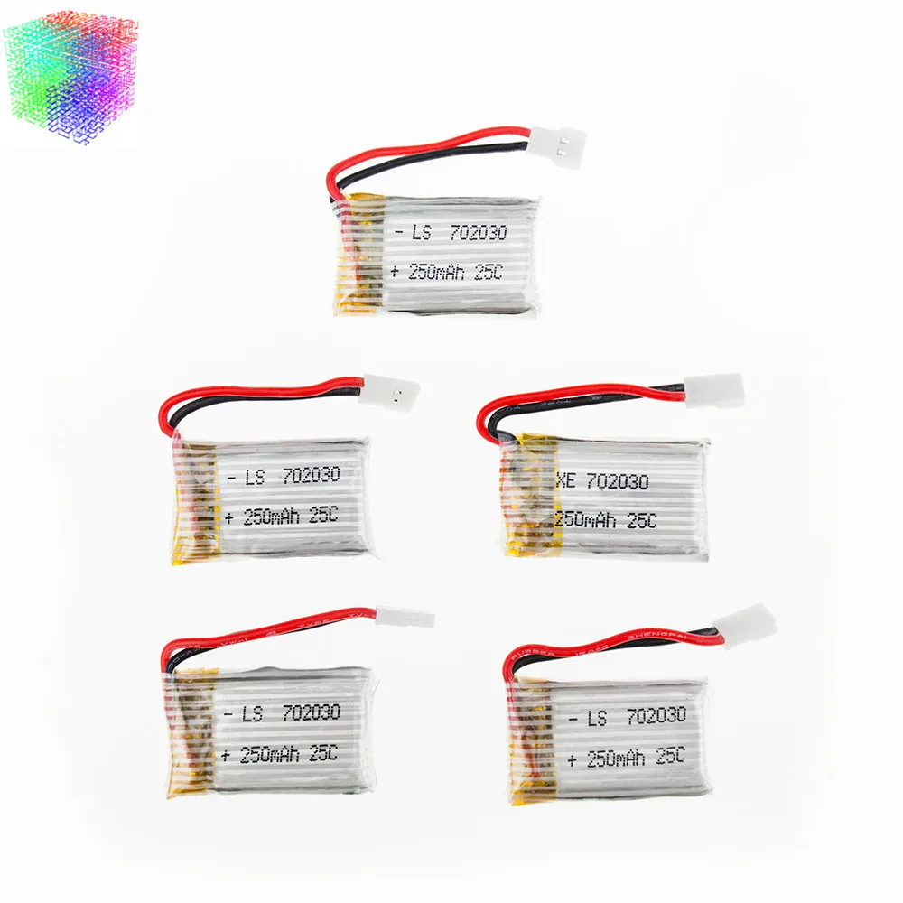 5 шт. 3 7 в 250 мАч 25C LiPo батарея для Hubsan H107 H107L H107D JD385 JJ1000A H108C U816 Syma X11C вертолет rc|lipo