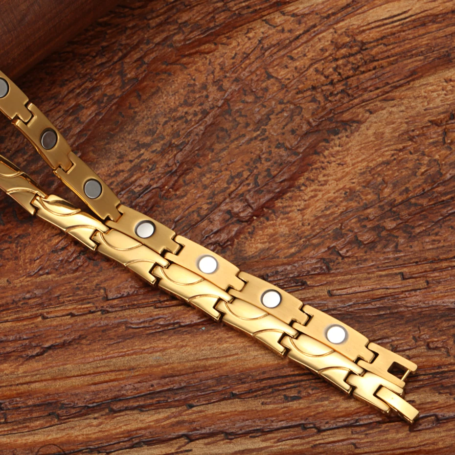WelMag трендовые магнитные ожерелья для терапии энергии, целебные с золотистым или титановым покрытием ожерелье с кольцевой цепью для женщин и мужчин