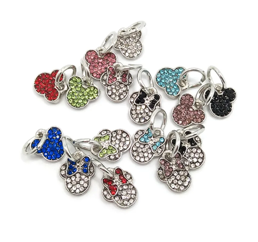 Бусины для Стразы с изображением Микки и Минни амулеты большая дыра 20 шт. |