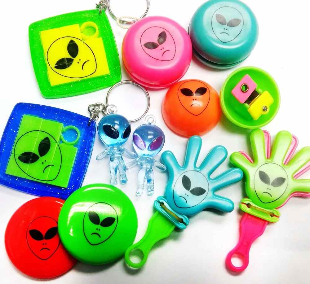 12 шт Alien Party Toys SLIDER PUZZLE yoyo badge Pinata Filler Bag Loot Gag подарок на день рождения новый
