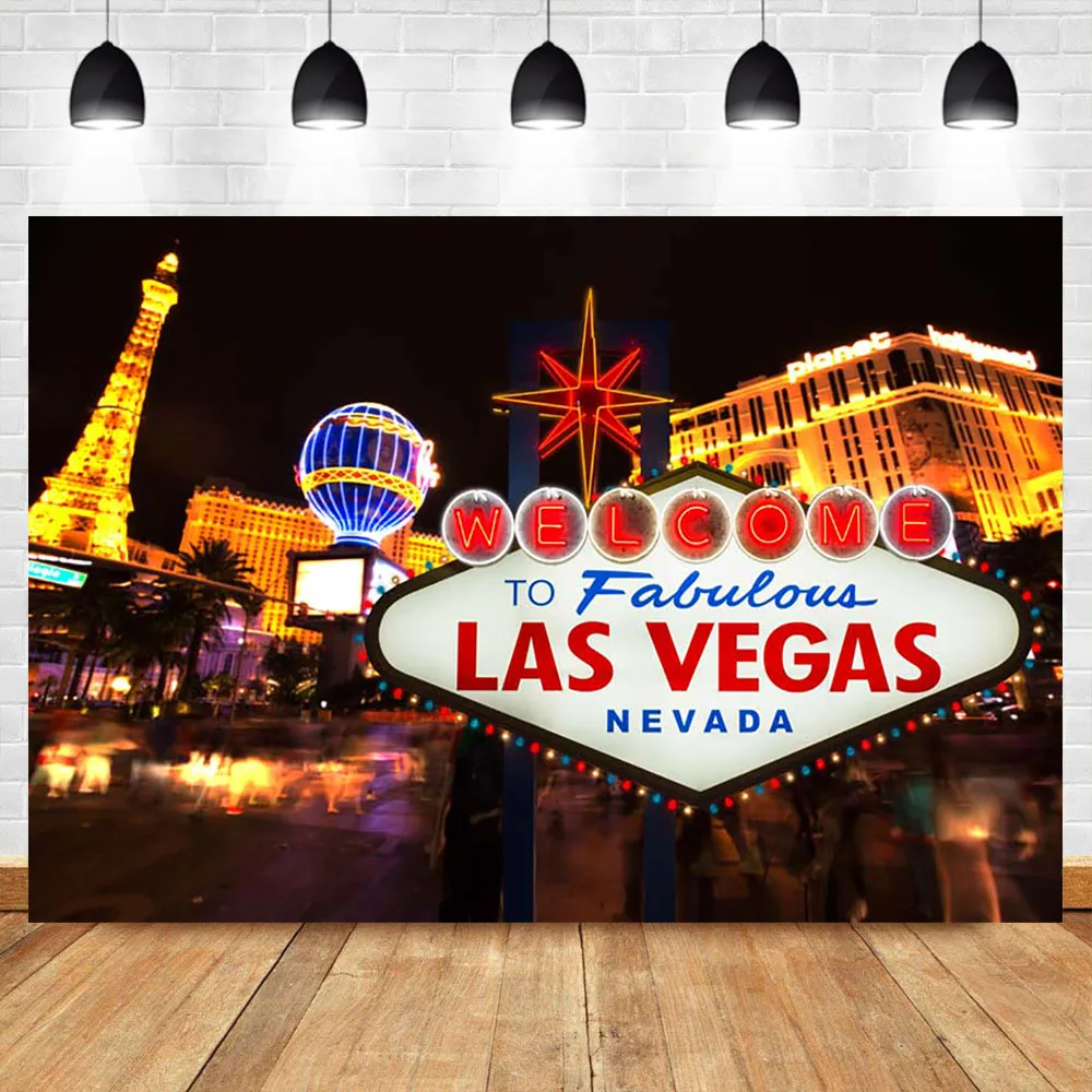 Фотофон NeoBack Las Vegas с классическим знаком вечерние фоны для фотосъемки на день