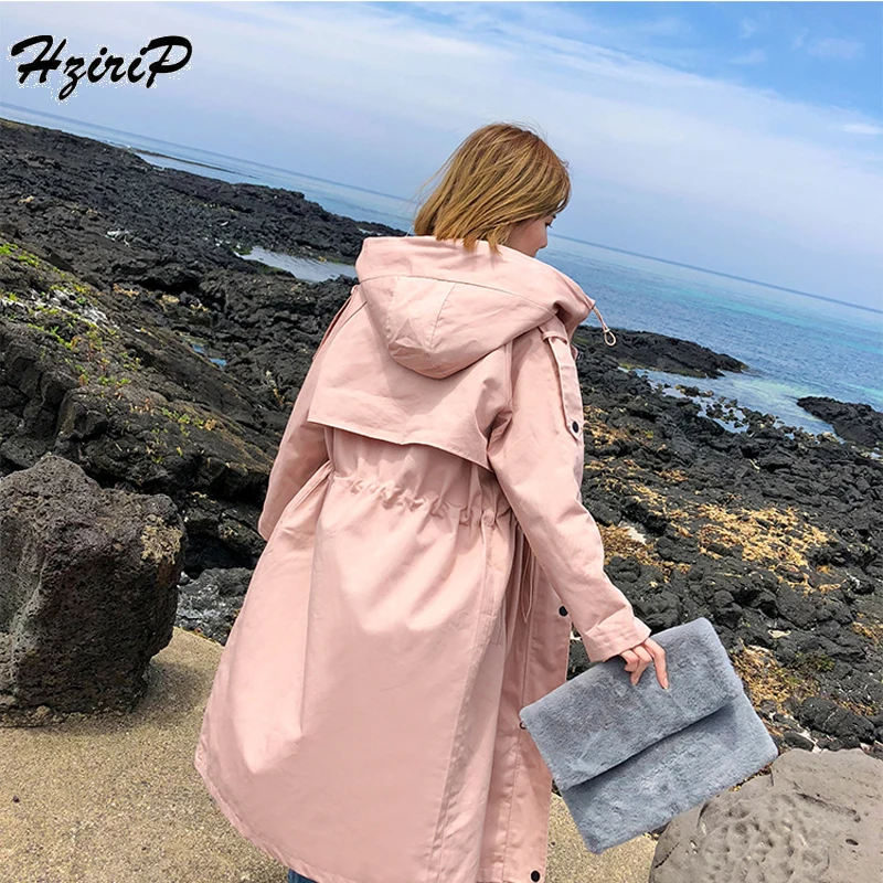 Новая английская осенняя куртка HziriP 2018 женская модная свободная однобортная