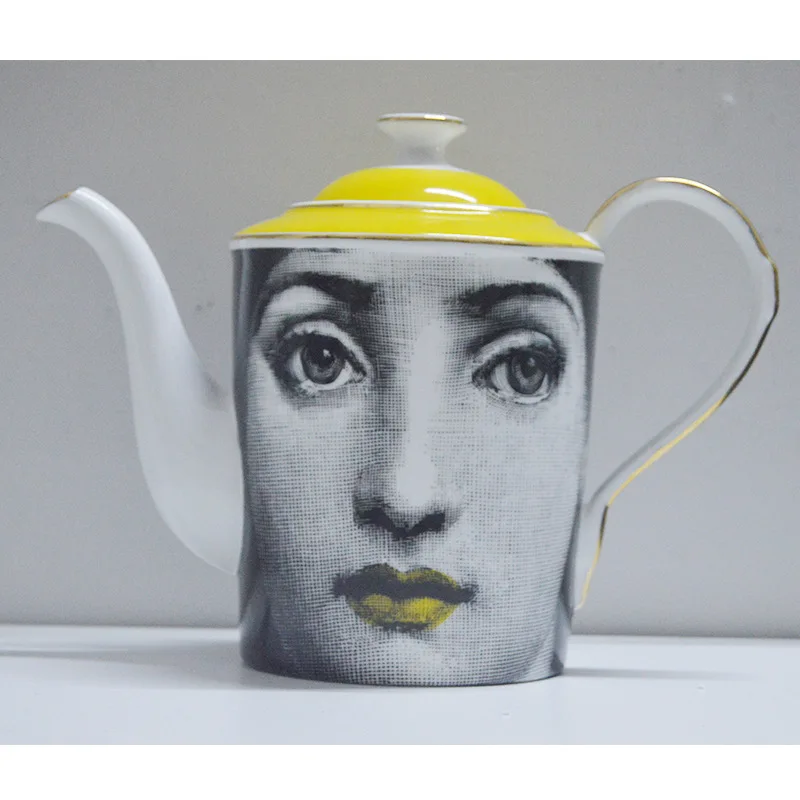 Винтажный Золотой кофейный набор Fornasetti, чайник, сахарный горшок, молочный кувшин, керамические кофейные чашки, наборы чайных чашек, посуда для напитков, кухонный домашний декор, подарок