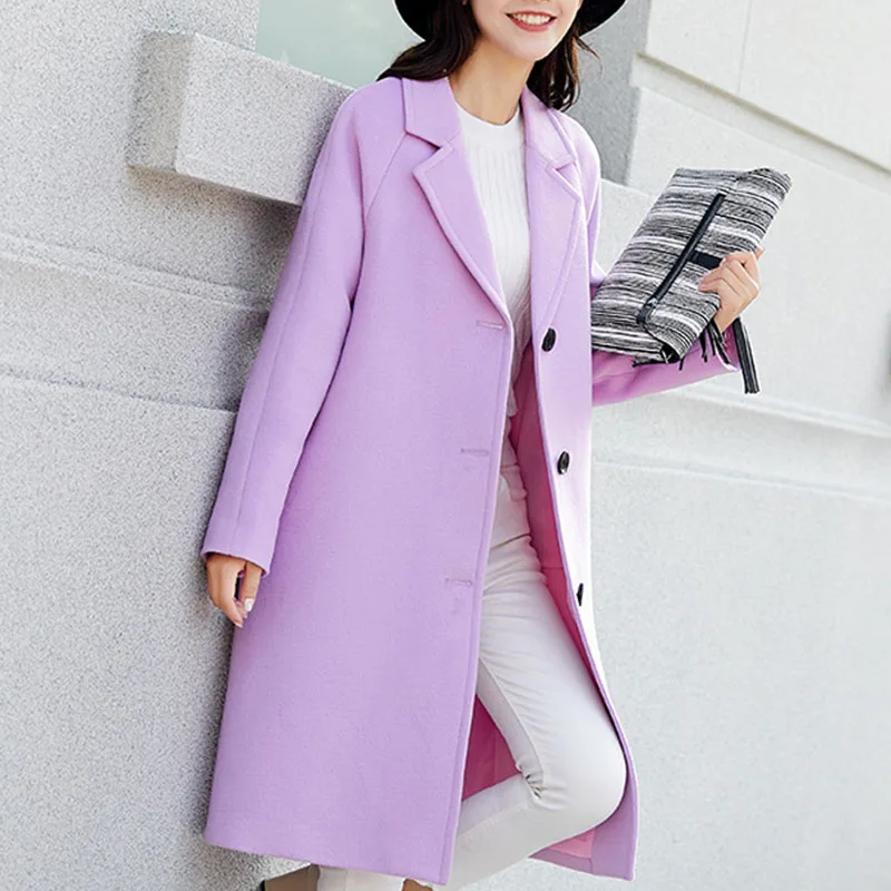 Длинное шерстяное пальто женское свободное куртка для женщин Осень зима manteau femme