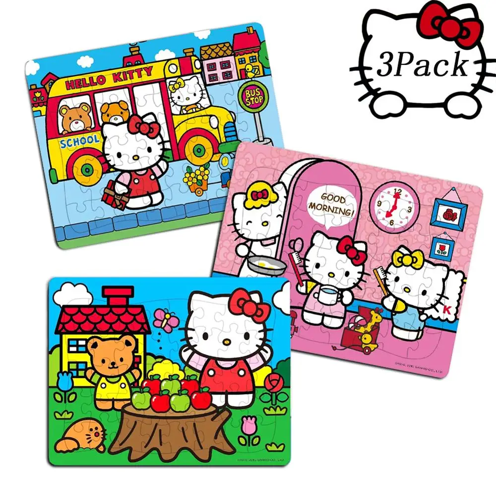Hello kitty 40 частей головоломки для детей 4-8 для детей Обучающие Развивающие головоломки игрушки рождественские подарки