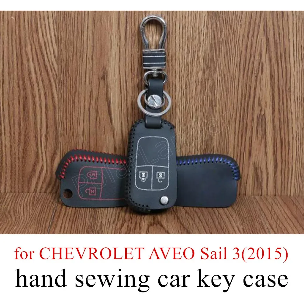 Только красный ручной швейный кожаный чехол для ключей автомобиля FORD Focus (2015) Ecosport