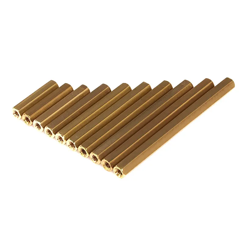 H057 10 шт./лот полый Медный столб M3 PCB монтажные столбы шестигранные двойной пропуск