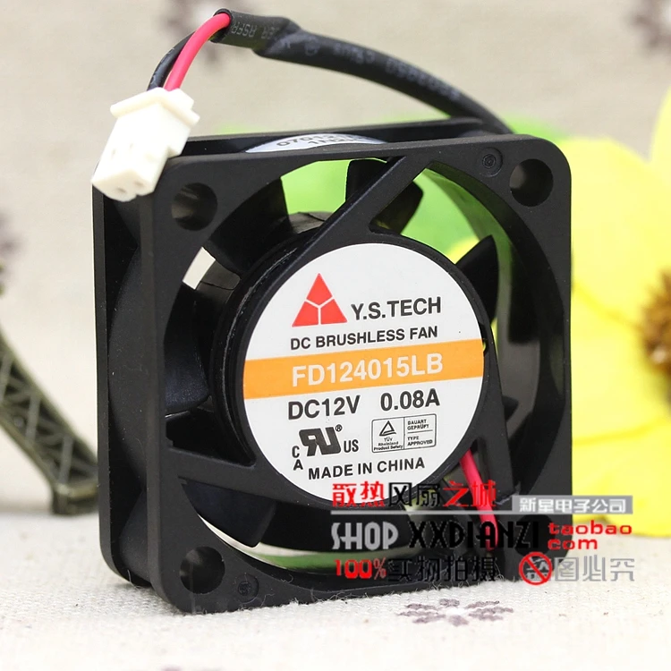 Бесплатная доставка. Оригинальный FD124015LB 4015 12В 0.08A 4 см двухпроводный Вентилятор