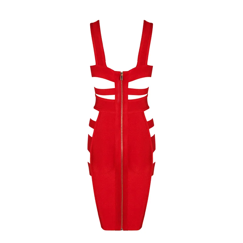 Новое лето сексуальная v шеи выдалбливают красный черный повязки dress 2017 elegant designer