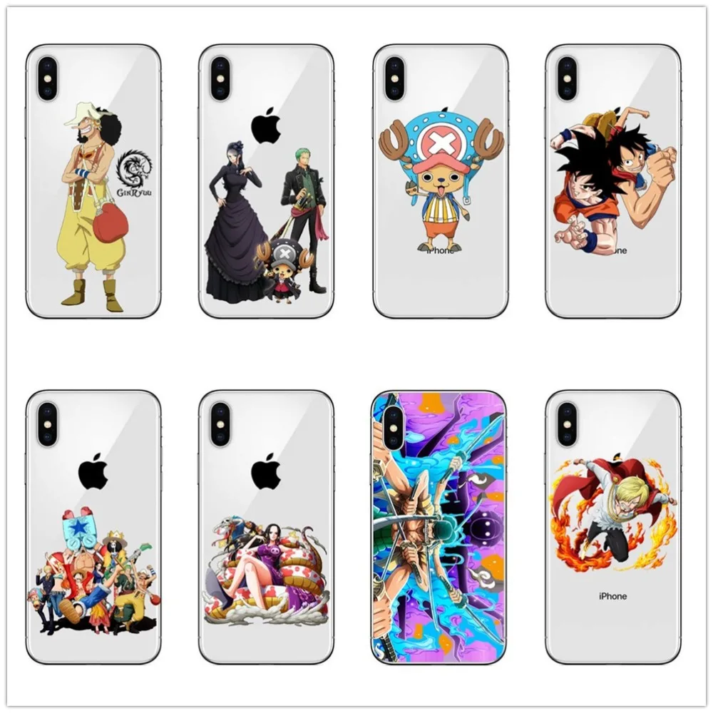 Прозрачный мягкий силиконовый чехол в виде комиксов для iPhone 10 X Luffy 6 6s 7 8 Plus