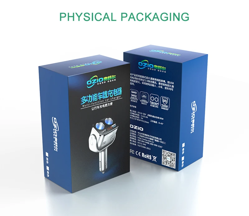 Автомобильный прикуриватель 12 V-24 V USB Зарядное устройство QC 3,0 Быстрая зарядка автомобильный делитель Напряжение Дисплей независимый переключатель 180 градусов Поворот