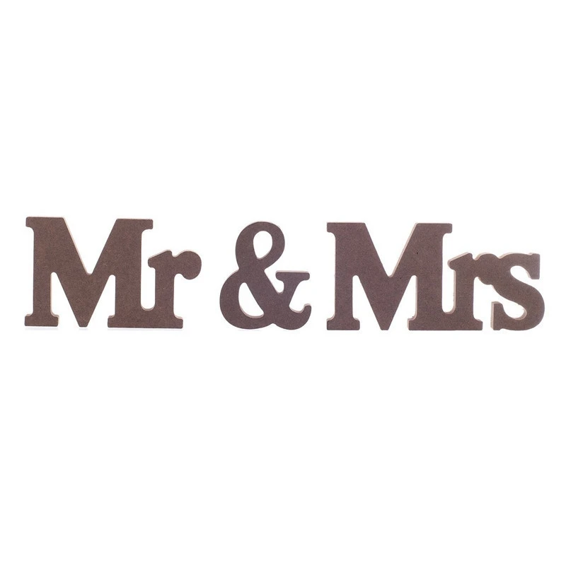 1 комплект Mr & Mrs с буквенным принтом деревянный цвет для деревенских свадебных