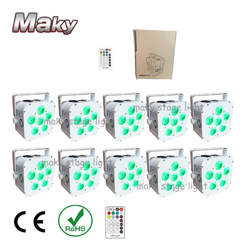 100 огни (50 белый и 50 черный) картонная упаковка 6led батарея беспроводной DMX куб par
