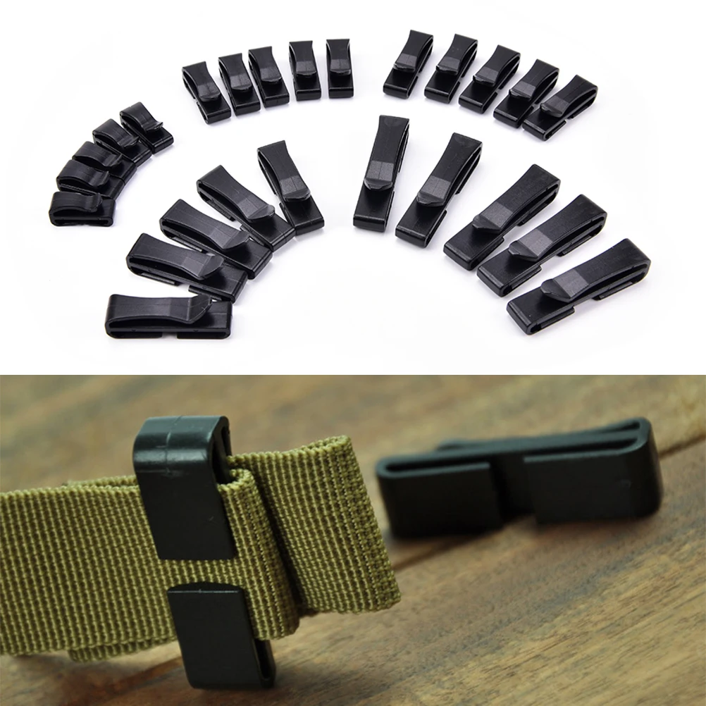 

5x webbing buckle strap Belt end clip adjust keeper tactical backpack bag camp hike outdoor military