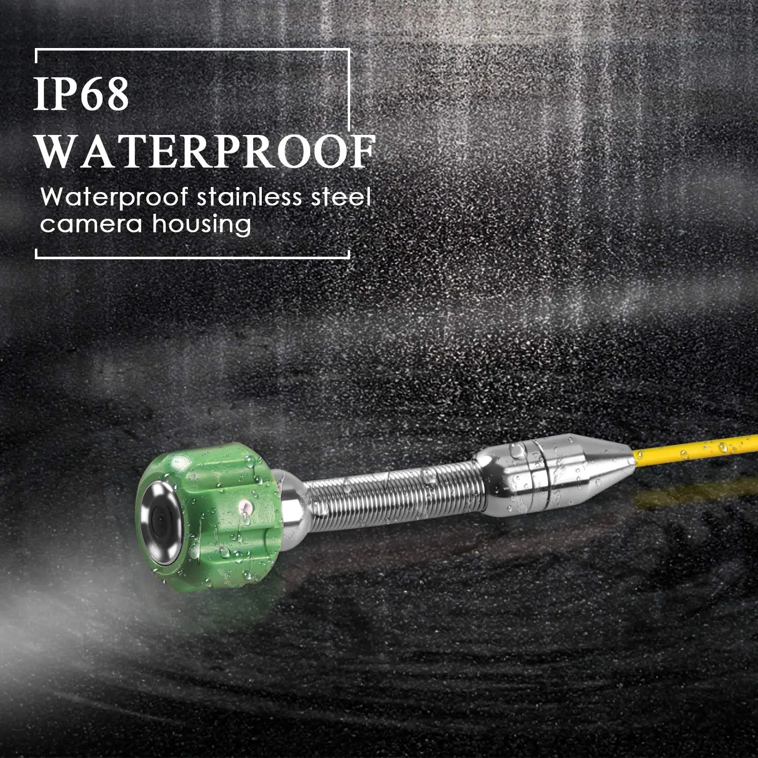 Камера для инспекции канализационных труб Sewer Pipe Inspection Camera Industrial Pipeline 30m Endoscope 23mm 1000TVL Snake Video 7" Drain on.