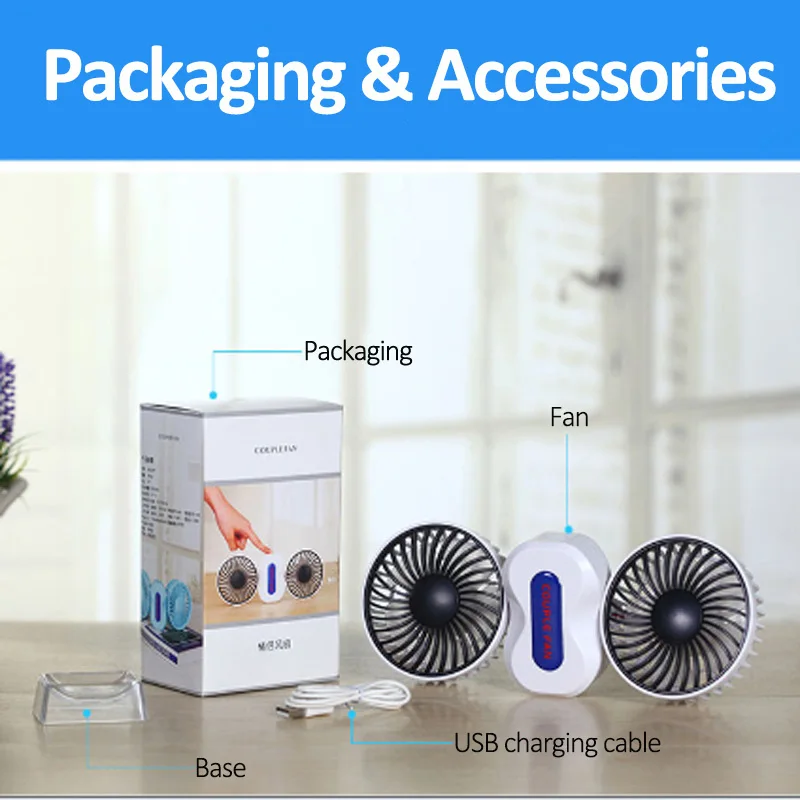 Мини вентилятор USB зарядка пара складной портативный | Компьютеры и офис