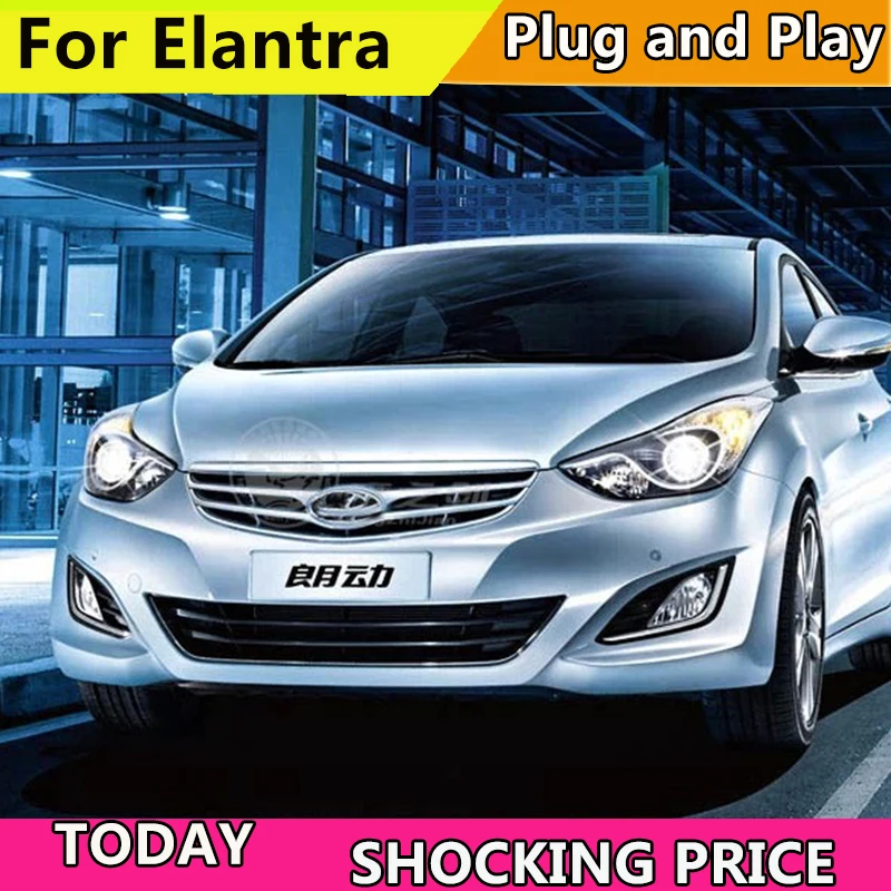 Автомобильный Стайлинг головная лампа для фары автомобиля Hyundai Elantra глаза ангела