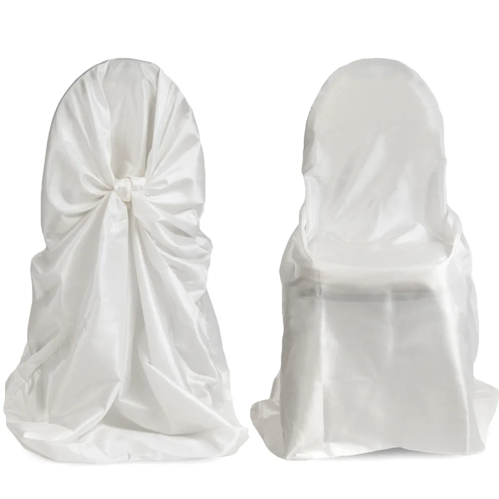 

50pcs satin universal chair cover for wedding self tie chair cover for Party Restaurant wedding party favors with high quality
