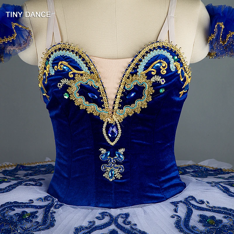 Голубая птица темно синий бархатный лиф профессиональная балетная пачка с