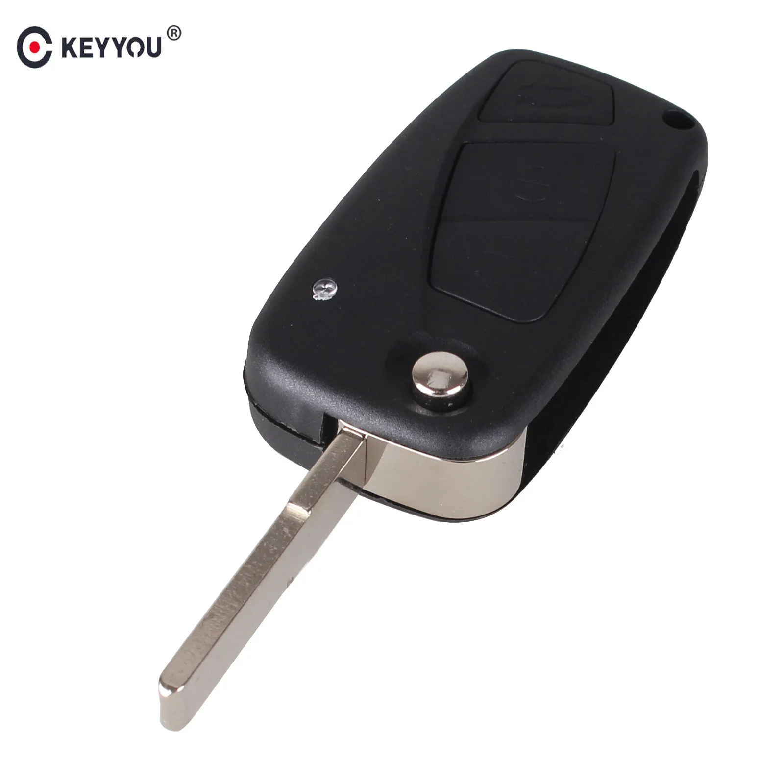 KEYYOU для FIAT 3 Button Punto Ducato Stilo Panda Bravo Navy Flip Fob Black BTN складной чехол пульта