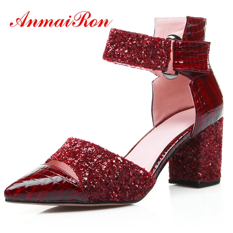 

ANMAIRON Genuine Leather Pointed Toe Casual Zapatos De Mujer Pumps Women Shoes Basic High Heel Shoes Size 34-39 LY532