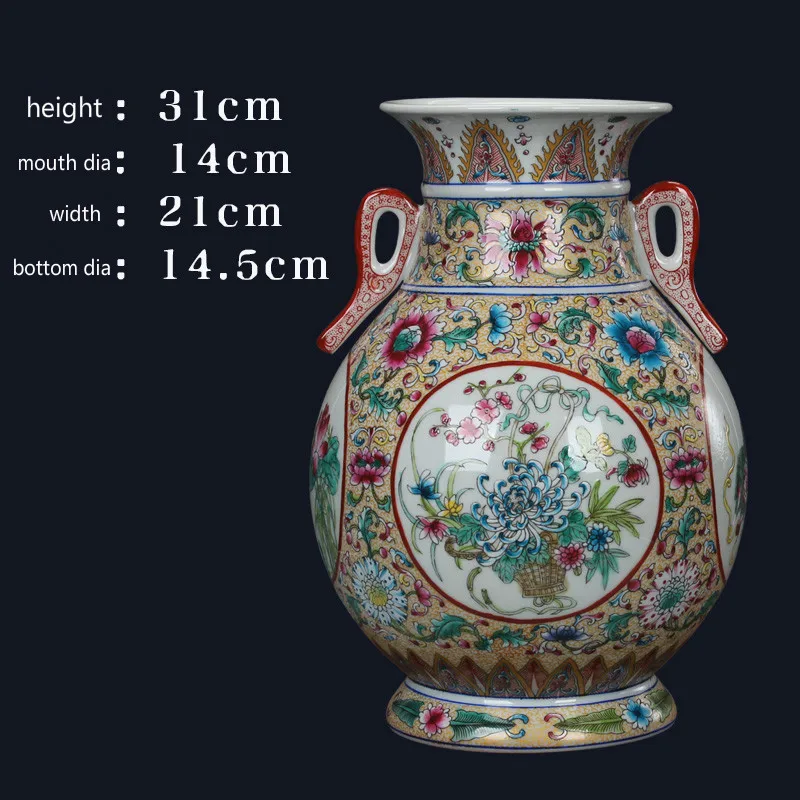 Антикварная фарфоровая Цветочная ваза Jingdezhen ручной росписи домашнее украшение