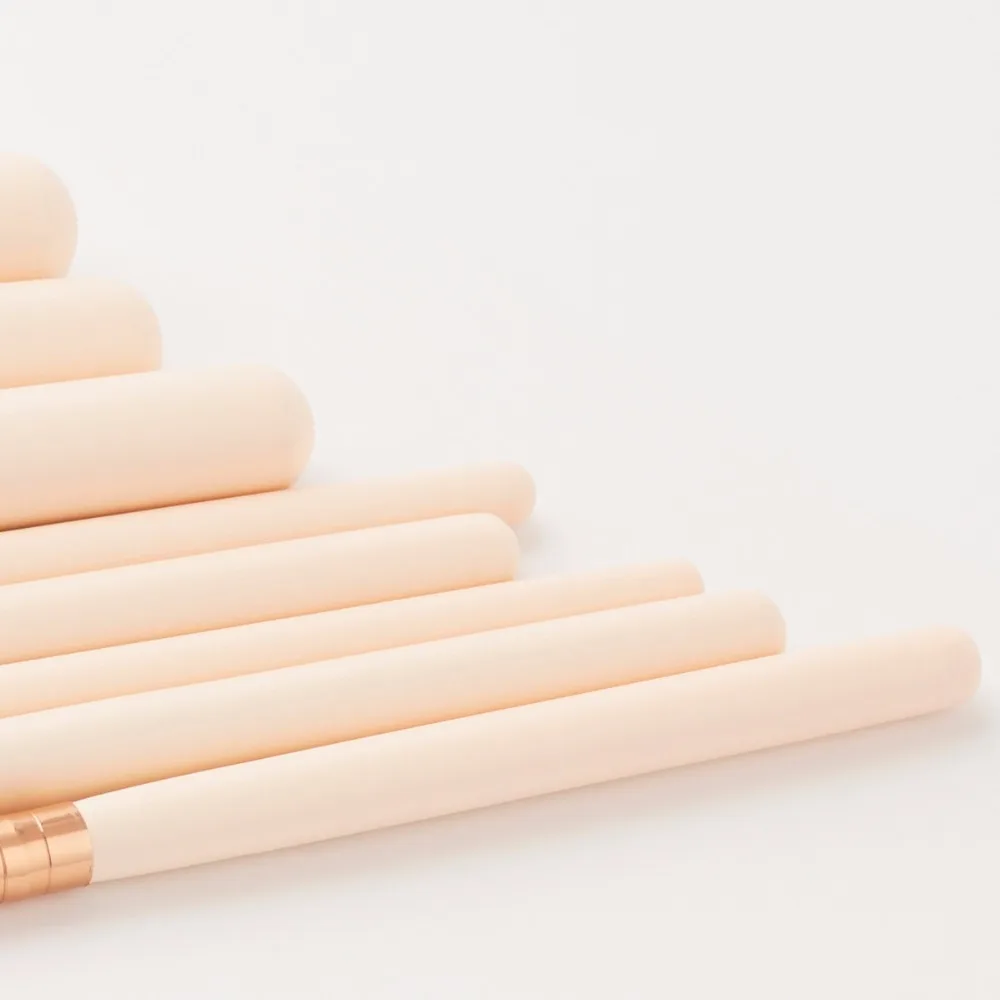 Набор кистей для макияжа из дерева 8 шт. розовое золото трубка бровей кисть теней