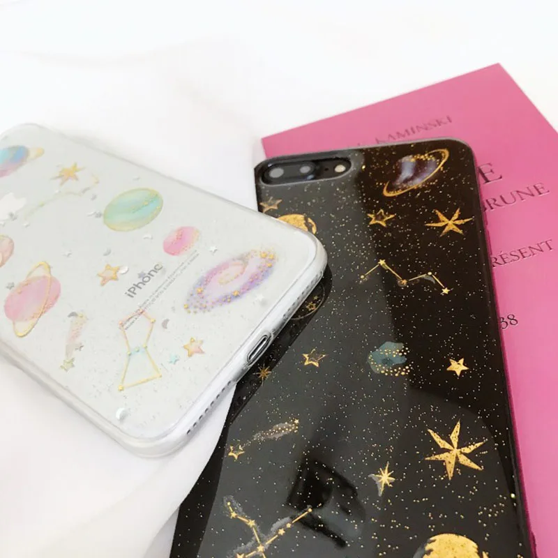Новый блестящий чехол со звездами и Луной для iPhone 11 Pro XS max xr прозрачный мягкий