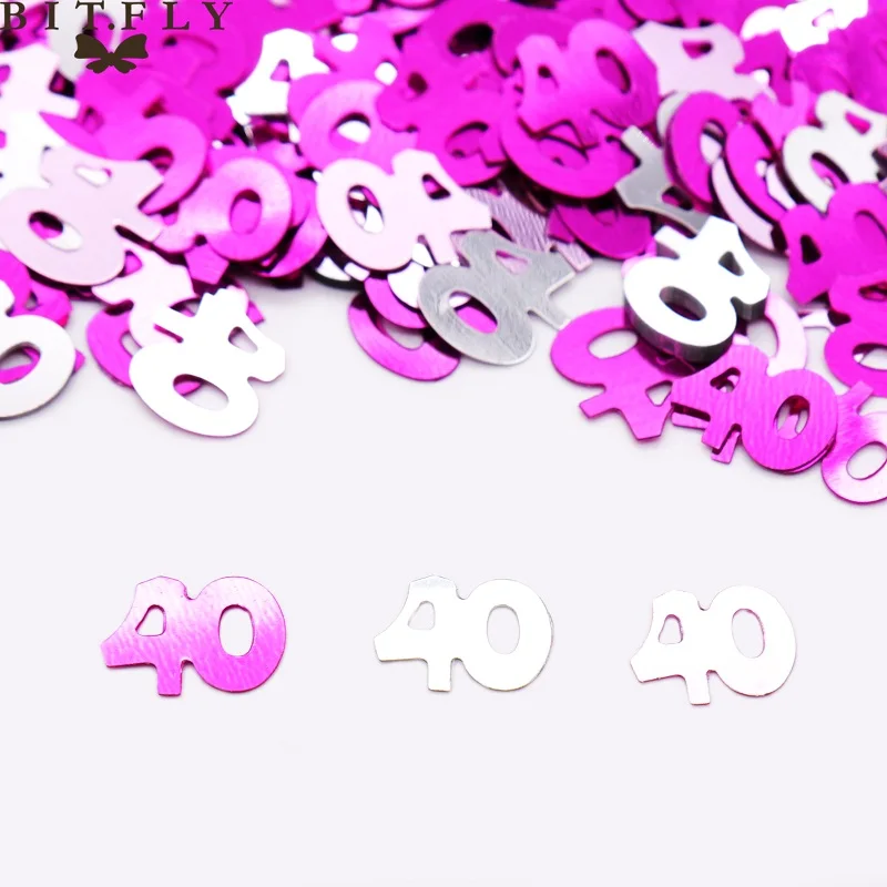 pink 40th 15 г цифры на день рождения 13, 16, 18, 30, 40, 50, 60, 80 вечерние конфетти на день рождения, свадебные украшения, Блестящие Блестки, вечерние украшения на день рождения - Цвет: pink 40th