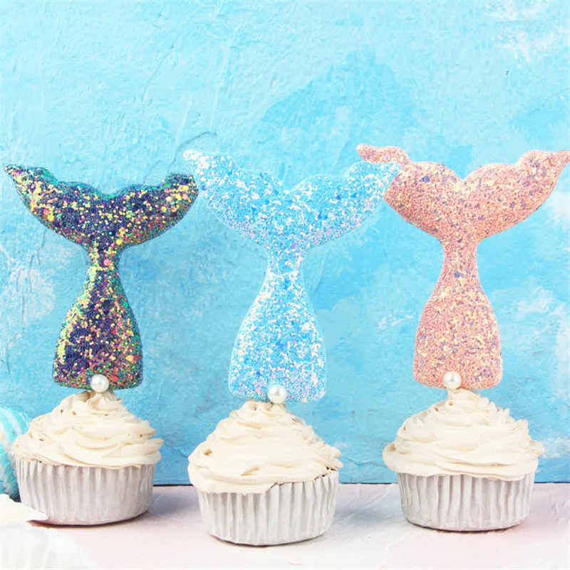 Креативная жемчужная вставка для торта хвост русалки штекер кекса Топпер