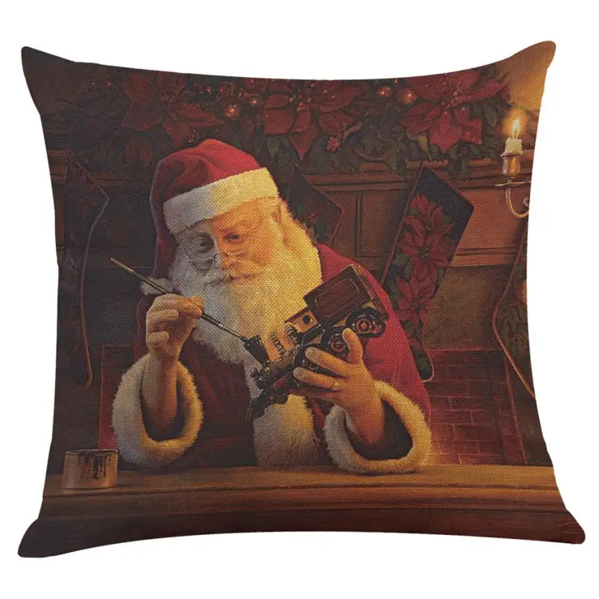 B Let It Snow Xmas Style Cushion Cover Merry Christmas! Santa Claus Socks Balloon Home Decorative Pillows Cover Nordic 806 - Цвет: B