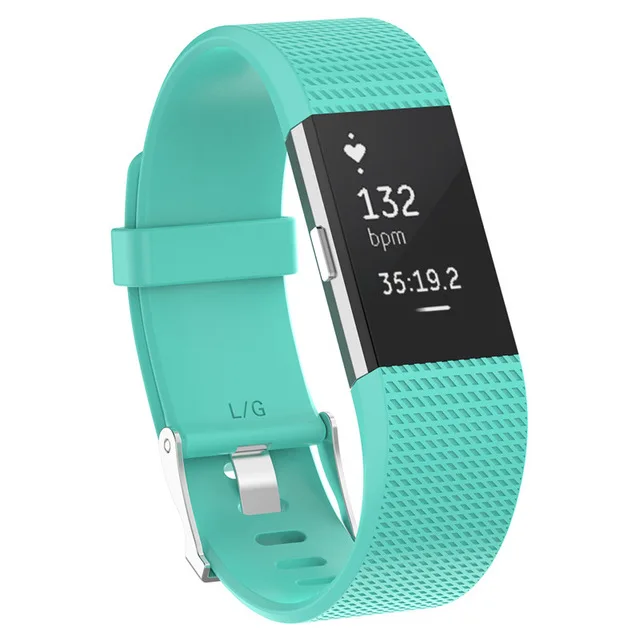 Mint Green Яркие силиконовые часы ремешок для Fitbit Charge 2 маленькие большие сменные спортивные часы браслет для Fitbit Charge 2 - Цвет ремешка: Mint Green