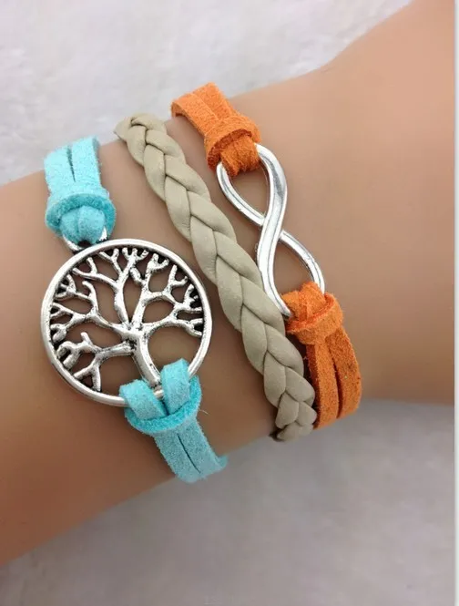 1 шт. бесконечная жизнь браслет с символом бесконечности дерево жизни ретро