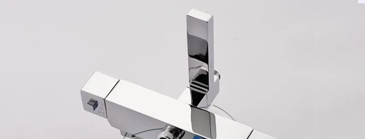 Bochsbc площадь термостатический Насадки для душа комплект Chrome Медь горячей и холодной для душа набор водопад душ смеситель для душа комплект