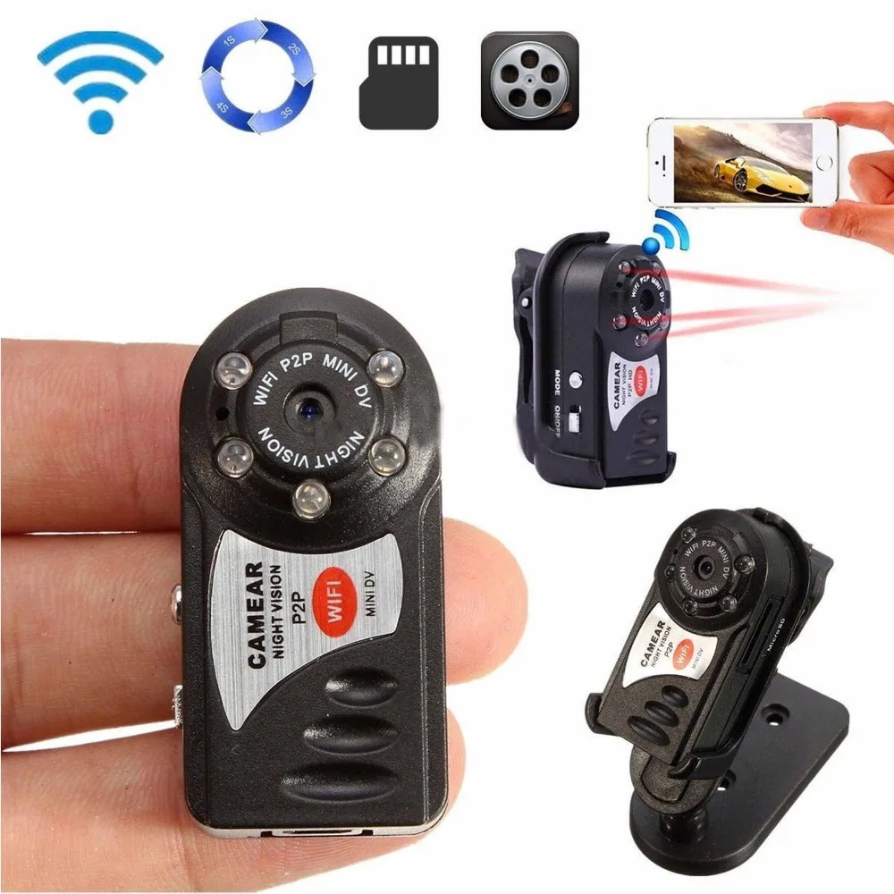 Mini DV DVR Q7 Камеры 720 P Wi Fi P2P Беспроводная IP КАМЕРА Cam Новый Видео Мини Видеокамеры